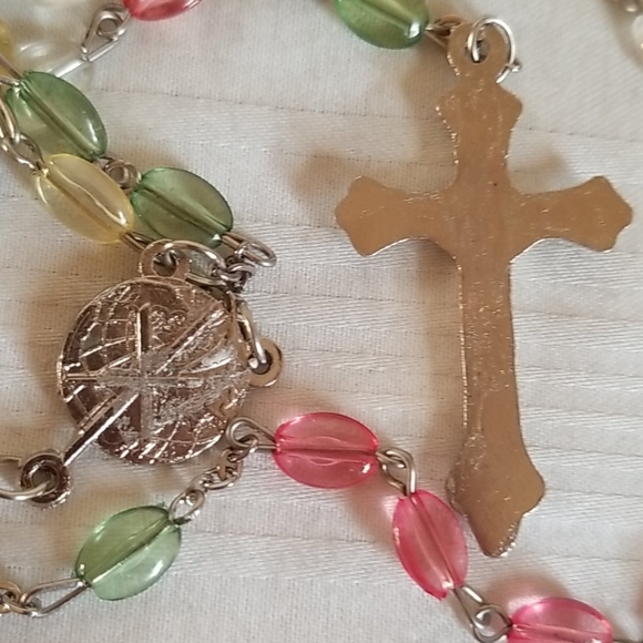 Multi Color Silver Rosary Beads Catholic - Picture 4 of 6